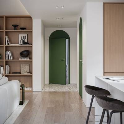Zestaw Drzwi ukryte + Ościeżnica Porta HIDE Bezprzylgowe (otwierane na zewnątrz) Lewe 80cm plaster miodu, SPA1110L08LBP0AKU0H000, OPA100LL080000AM200000