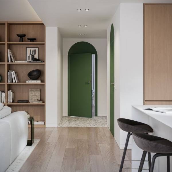 Zestaw Drzwi ukryte + Ościeżnica Porta HIDE Bezprzylgowe (otwierane na zewnątrz) Lewe 70cm plaster miodu, SPA1110L07LBP0AKU0H000, OPA100LL070000AM200000