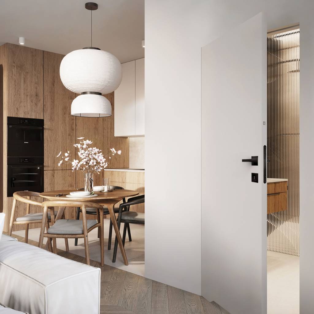 Zestaw Drzwi ukryte + Ościeżnica Porta HIDE WC Bezprzylgowe (otwierane na zewnątrz) Lewe 70cm plaster miodu, SPA1110L07LBPWAYU0H000, OPA100LL070000AN200000