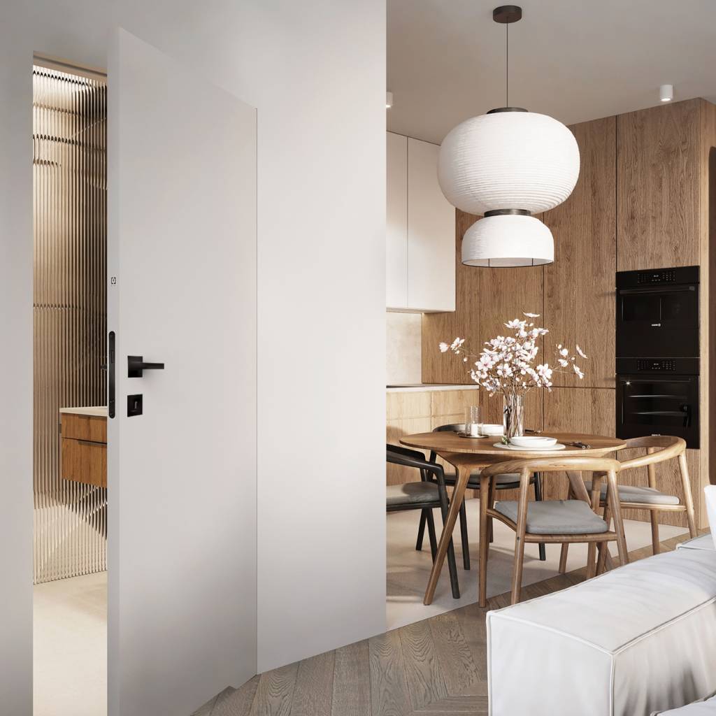 Zestaw Drzwi ukryte + Ościeżnica Porta HIDE WC Bezprzylgowe (otwierane na zewnątrz) Prawe 70cm plaster miodu, SPA1110P07LBPWAYU0H000, OPA100LP070000AN200000