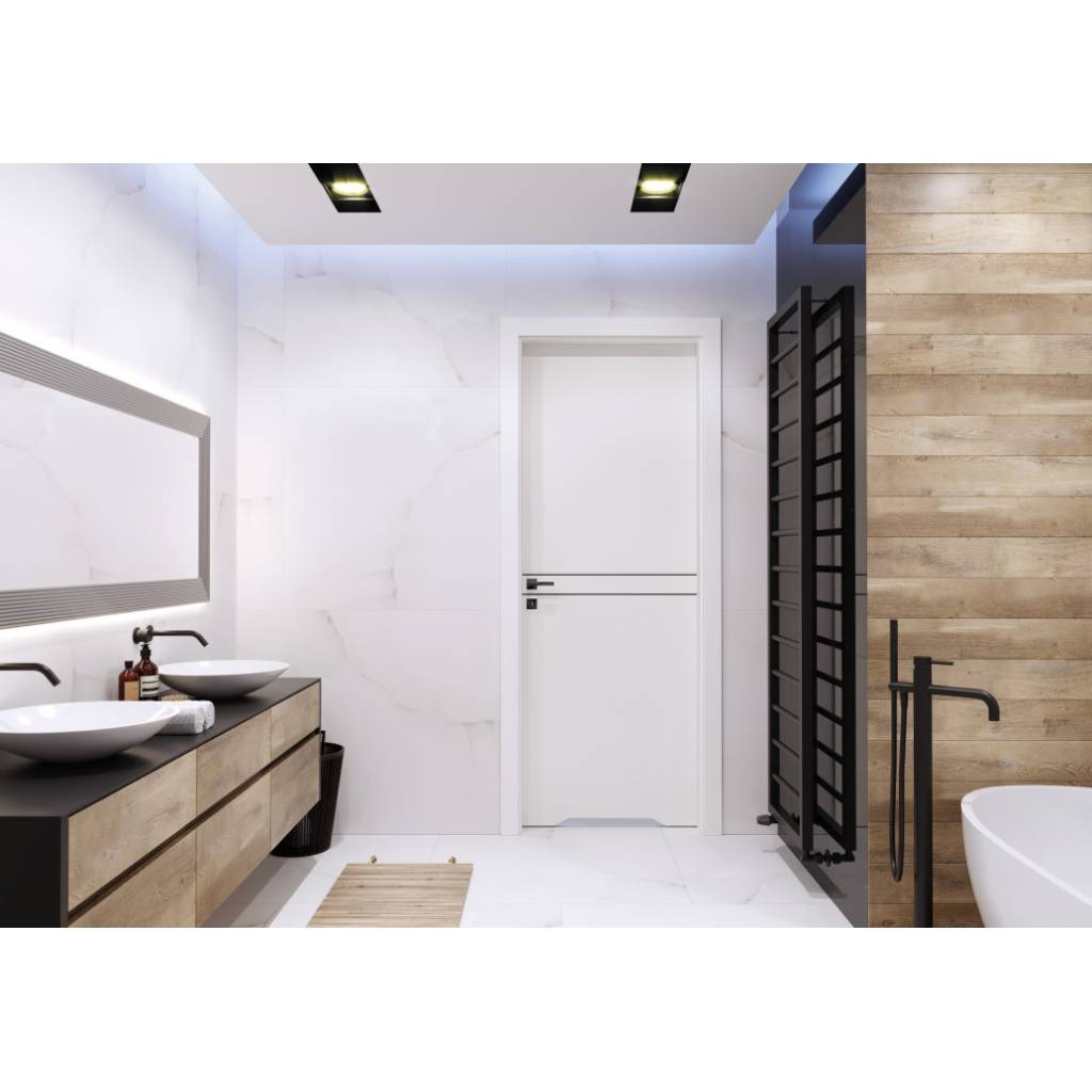Zestaw Drzwi ukryte + Ościeżnica Porta HIDE WC Bezprzylgowe (otwierane na zewnątrz) Prawe 80cm plaster miodu, SPA1110P08LBPWAYU0H000, OPA100LP080000AN200000