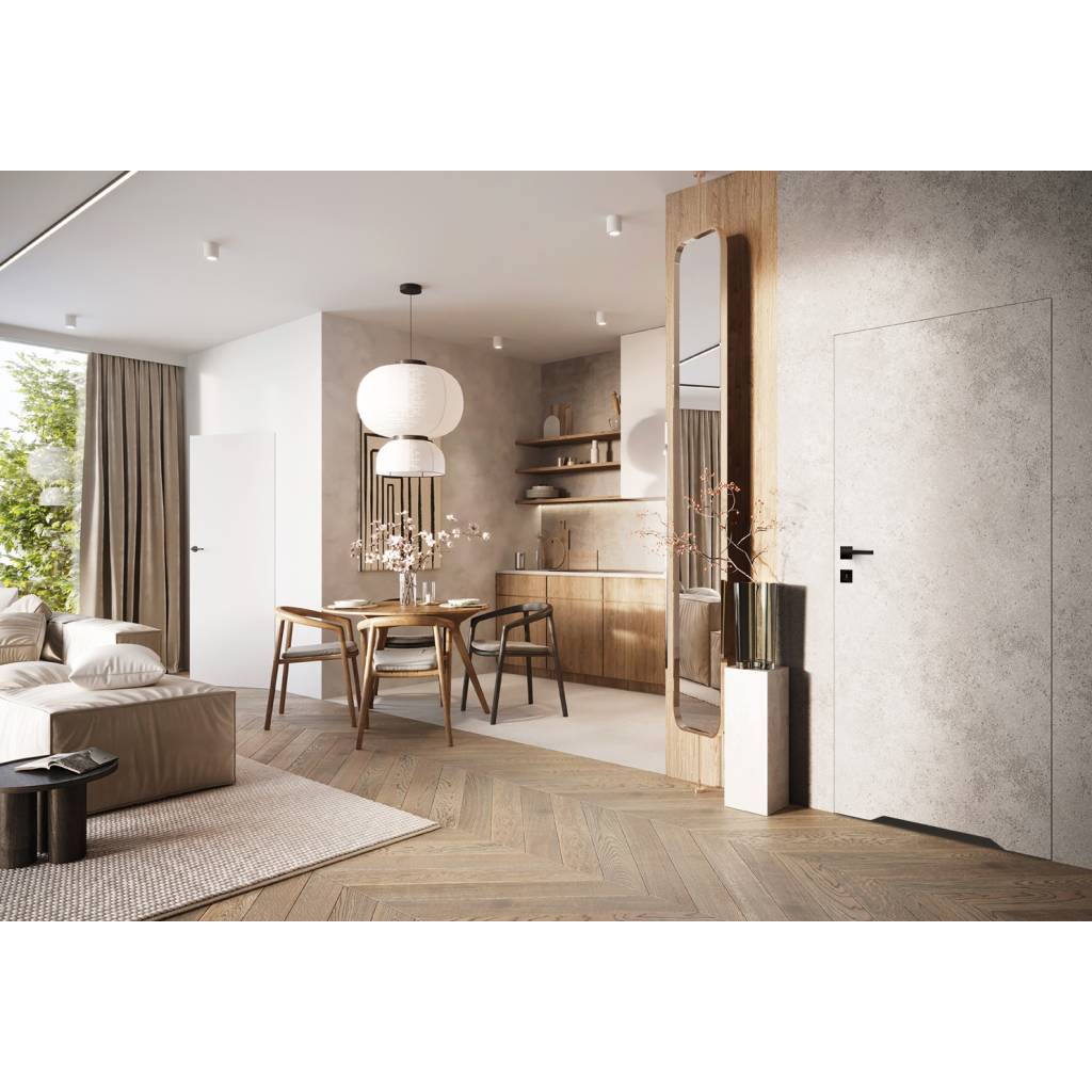Zestaw Drzwi ukryte + Ościeżnica Porta HIDE WC Bezprzylgowe (otwierane na zewnątrz) Prawe 80cm plaster miodu, SPA1110P08LBPWAYU0H000, OPA100LP080000AN200000