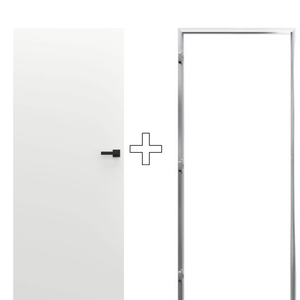 Zestaw Drzwi ukryte + Ościeżnica Porta HIDE Odwrotna przylga (otwierane do wewnątrz) Prawe 80cm płyta, SPP1110P08LBP0A7V0O000, OPP100LP080000AN300000