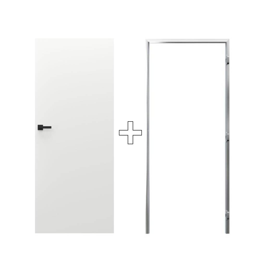 Zestaw Drzwi ukryte + Ościeżnica Porta HIDE Bezprzylgowe (otwierane na zewnątrz) Prawe 80cm płyta, SPA1110P08LBP0A7V0O000, OPA100LP080000AN300000