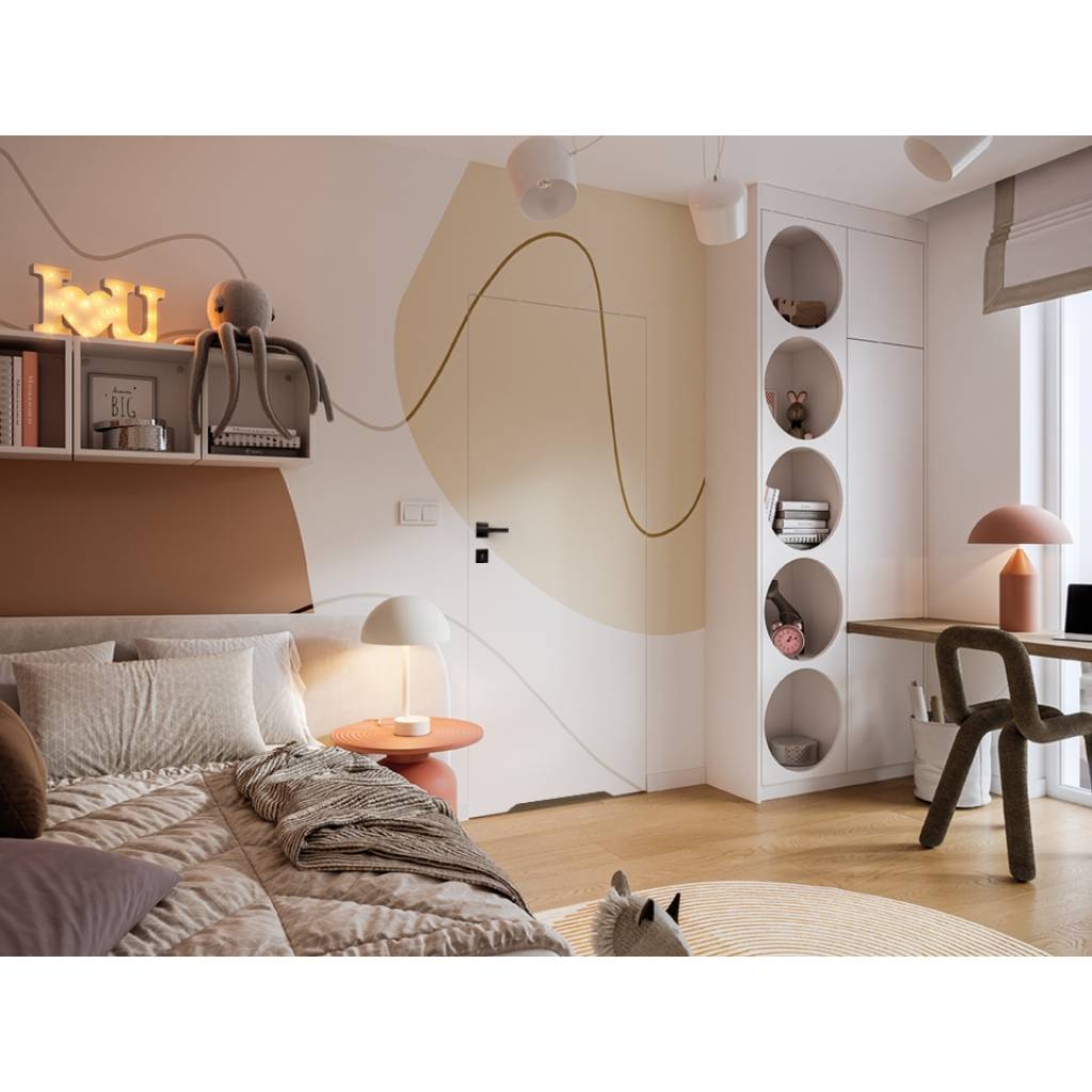 Zestaw Drzwi ukryte + Ościeżnica Porta HIDE WC Bezprzylgowe (otwierane na zewnątrz) Prawe 80cm płyta, SPA1110P08LBPWAYV0O000, OPA100LP080000AN300000