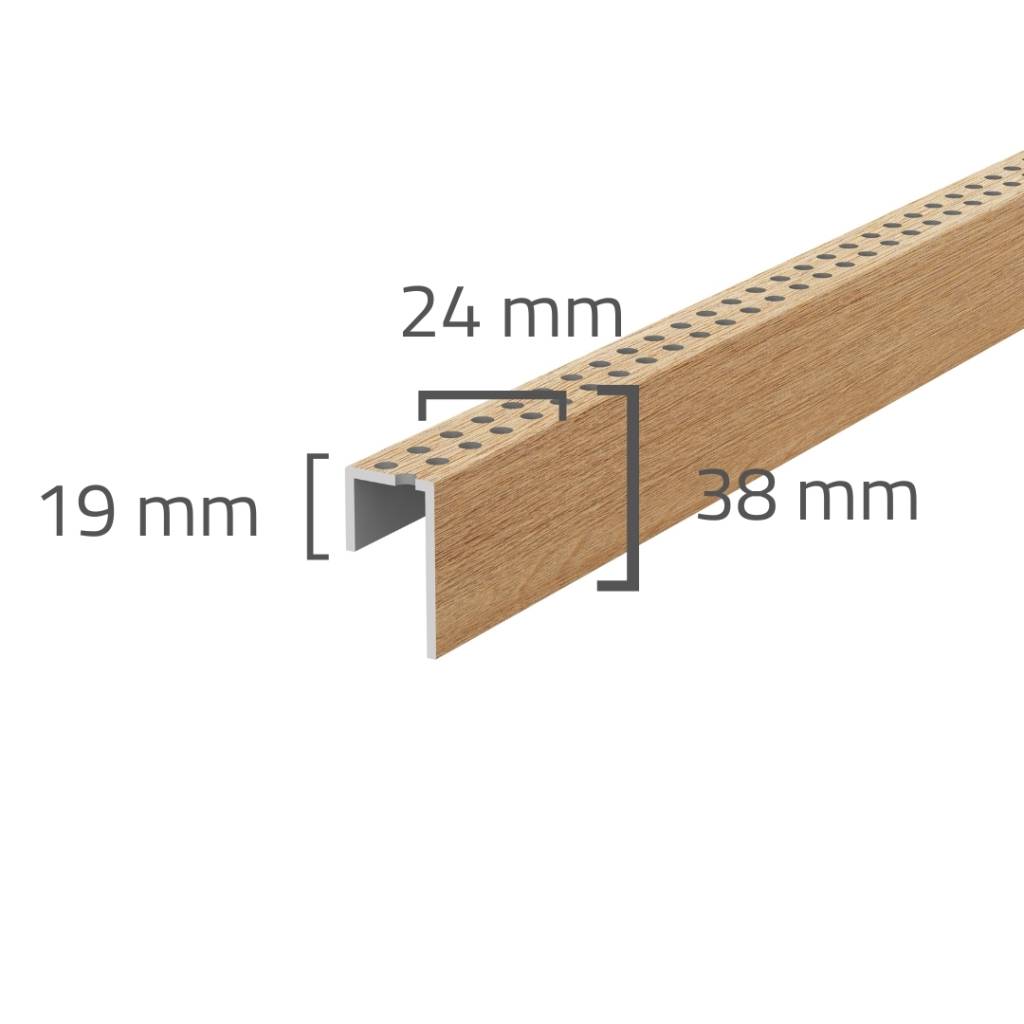 Panele elewacyjne fasadowe Solvo Listwa perforowana Dąb Naturalny 1-cz FS-261, 3030894