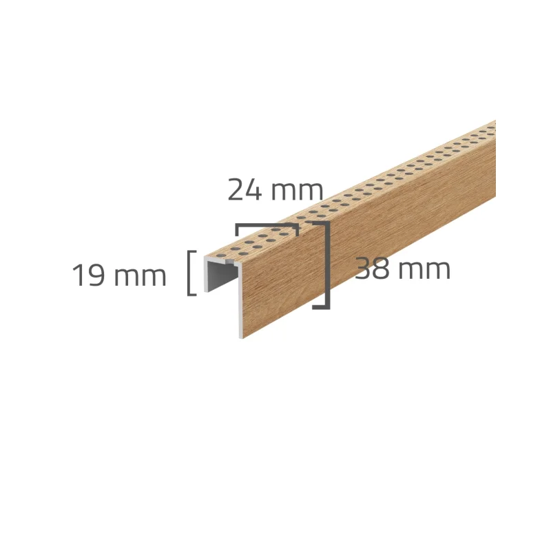 Panele elewacyjne fasadowe Solvo Listwa perforowana Dąb Nat
