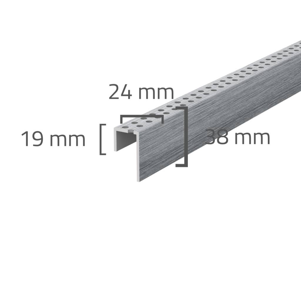 Panele elewacyjne fasadowe Solvo Listwa perforowana Dąb Szary 1-cz FS-261, 3030896
