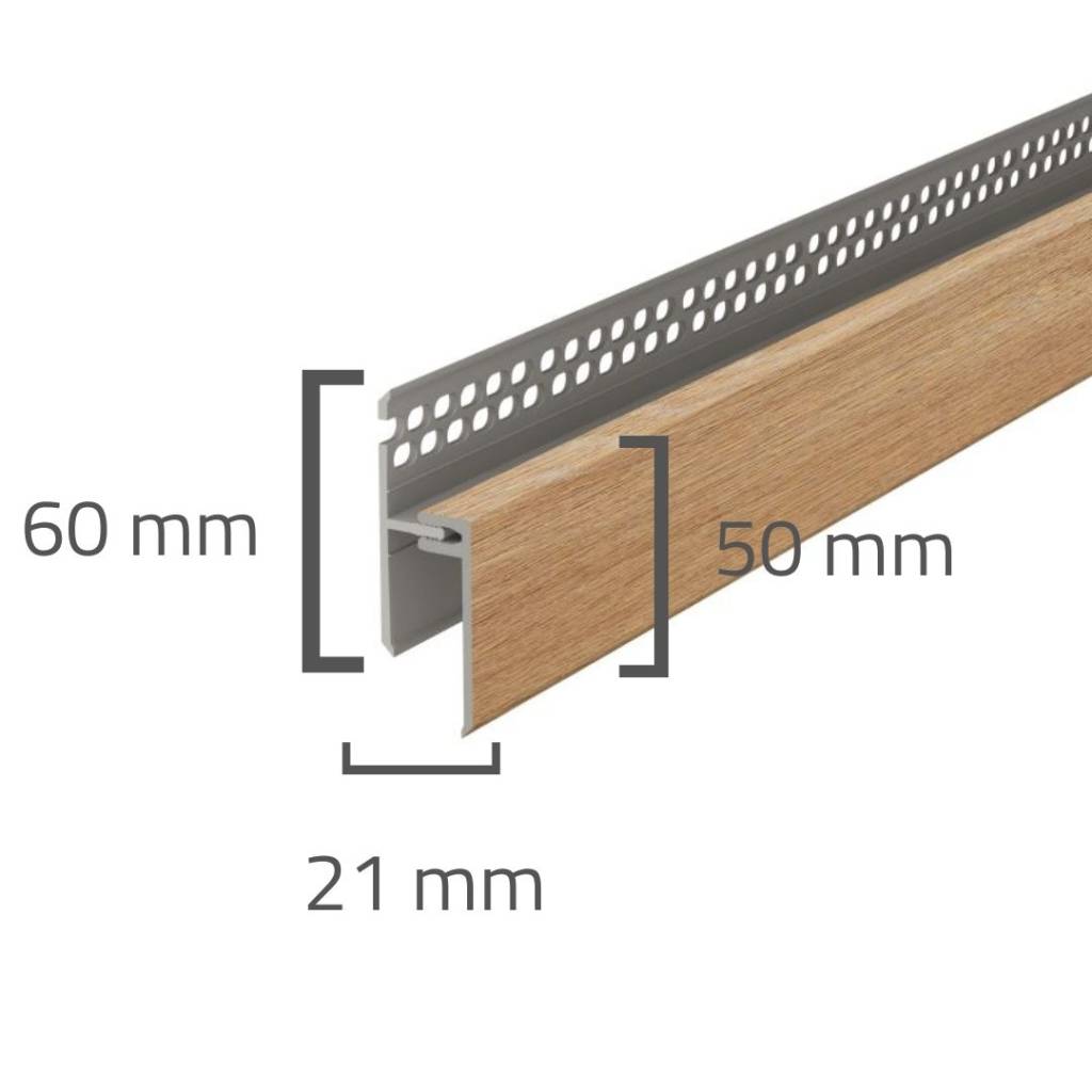 Panele elewacyjne fasadowe Solvo Listwa wentylacyjna górna Dąb Naturalny 2-cz FS-262, 3030902