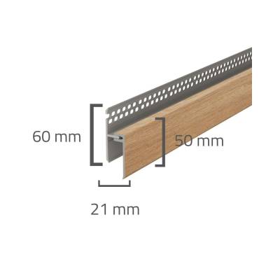 Panele elewacyjne fasadowe Solvo Listwa wentylacyjna górna Dąb Naturalny 2-cz FS-262, 3030902