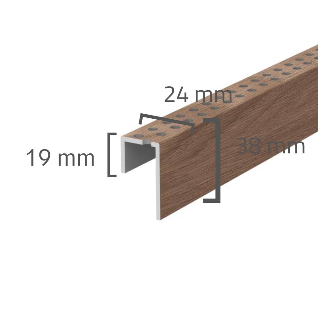 Panele elewacyjne fasadowe Solvo Listwa perforowana Dąb Czekoladowy 1-cz FS-261, 3030895
