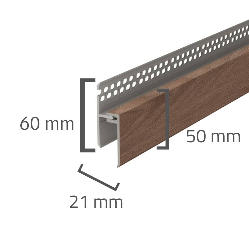 Panele elewacyjne fasadowe Solvo Listwa wentylacyjna górna Dąb Czekoladowy 2-cz FS-262, 3030903