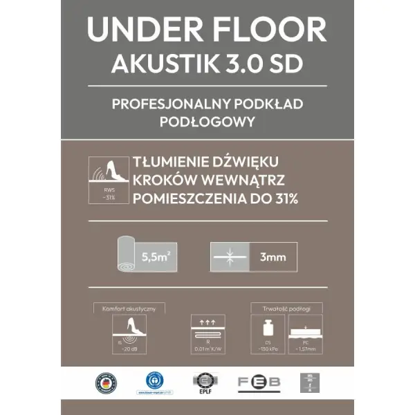 Podkład Under Floor Akustik 3.0 SD, 04-10-00868 - 2