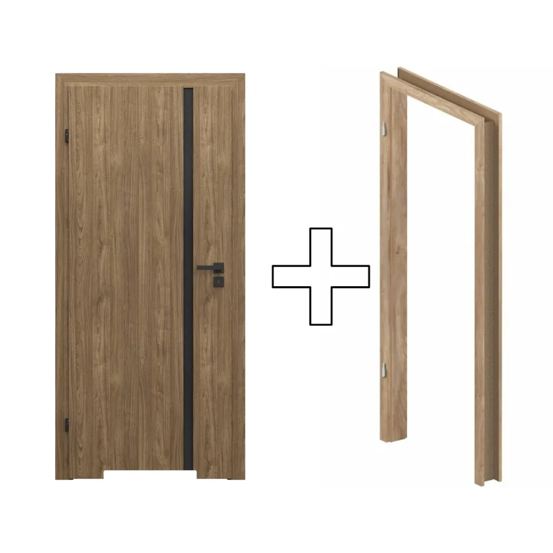 Zestaw Drzwi + Ościeżnica Porta Focus 4.A z czarną szybą