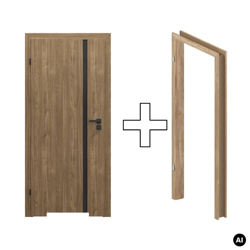 Zestaw Drzwi + Ościeżnica Porta Focus 4.A z czarną szybą