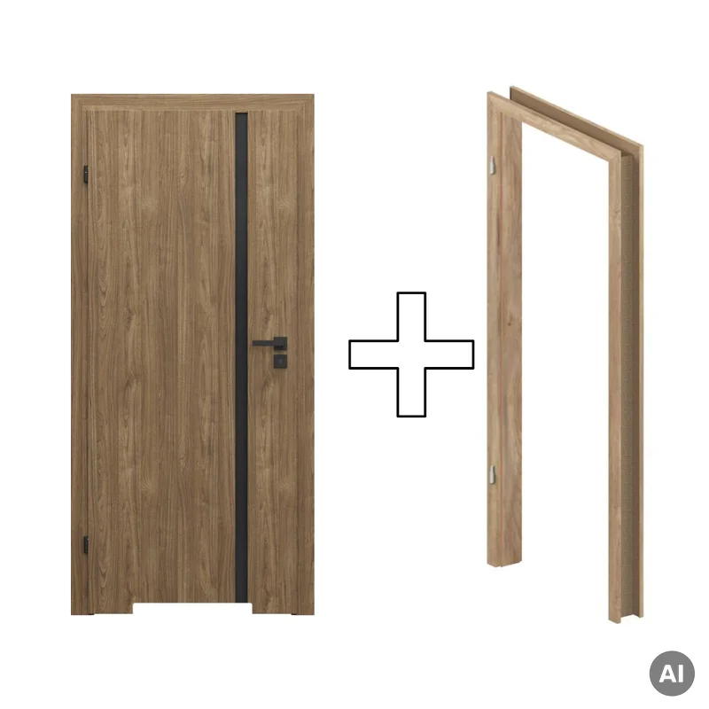 Zestaw Drzwi + Ościeżnica Porta Focus 4.A z czarną szybą