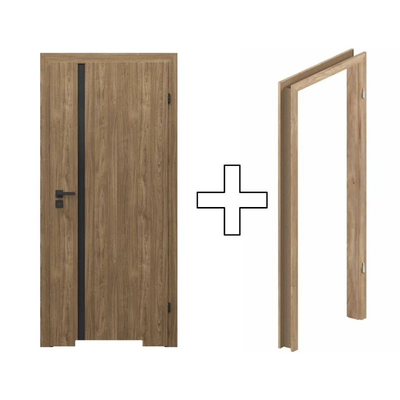 Zestaw Drzwi + Ościeżnica Porta Focus 4.A z czarną szybą