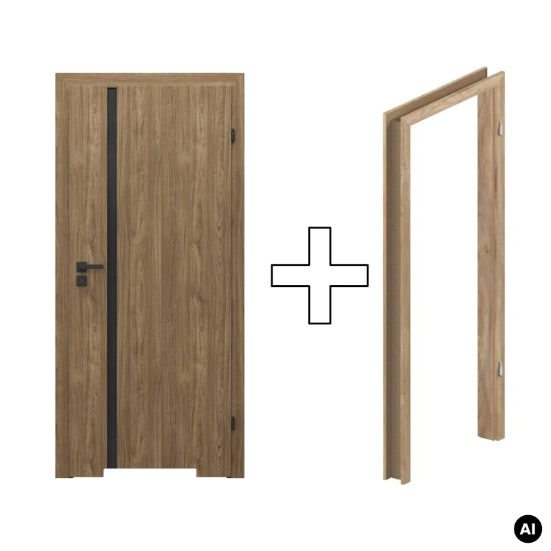 Zestaw Drzwi + Ościeżnica Porta Focus 4.A z czarną szybą