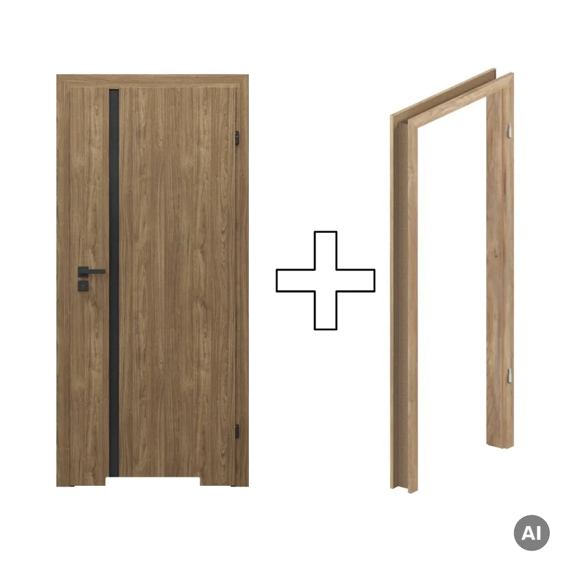 Zestaw Drzwi + Ościeżnica Porta Focus 4.A z czarną szybą