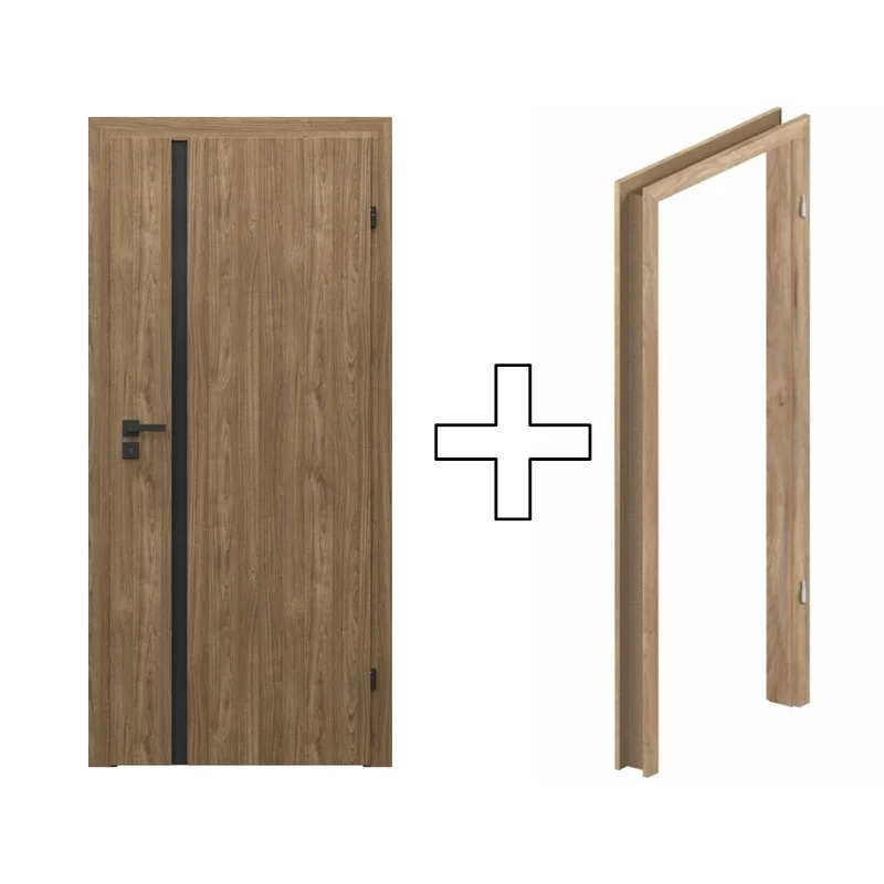 Zestaw Drzwi + Ościeżnica Porta Focus 4.A z czarną szybą