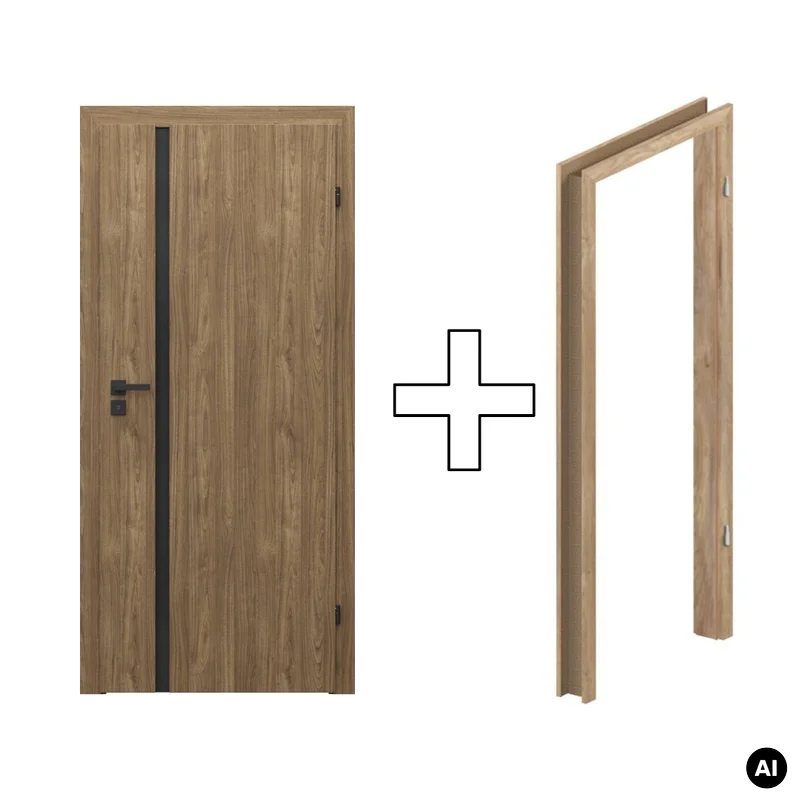 Zestaw Drzwi + Ościeżnica Porta Focus 4.A z czarną szybą