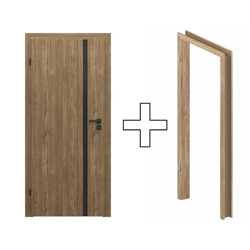 Zestaw Drzwi + Ościeżnica Porta Focus 4.A z czarną szybą
