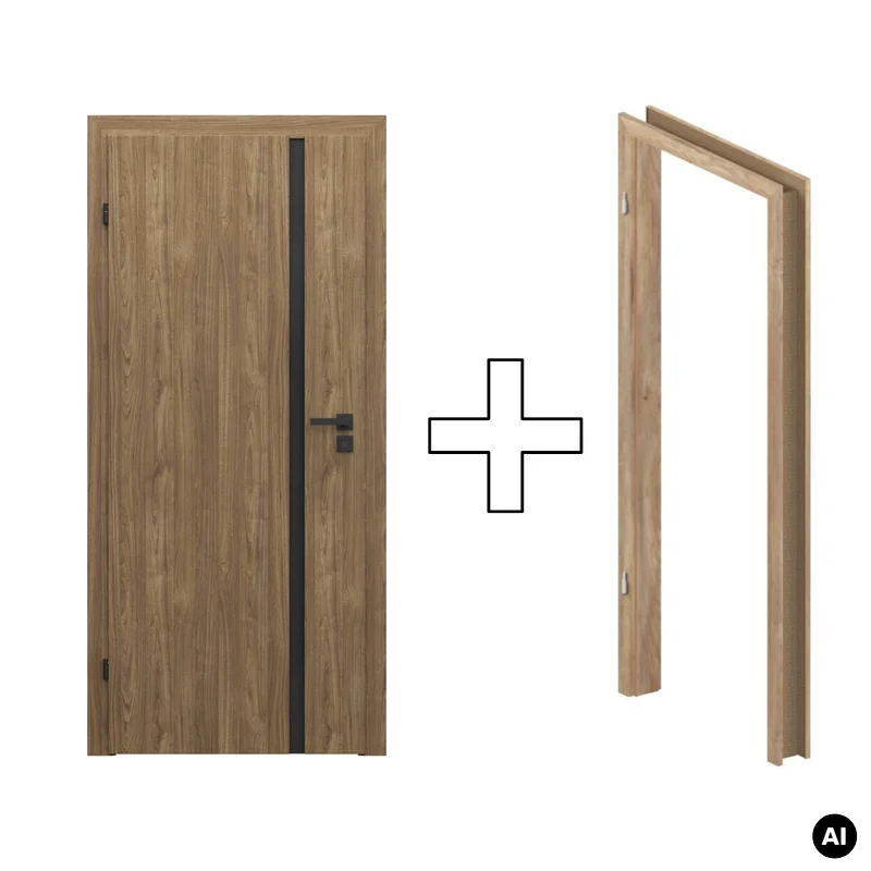 Zestaw Drzwi + Ościeżnica Porta Focus 4.A z czarną szybą
