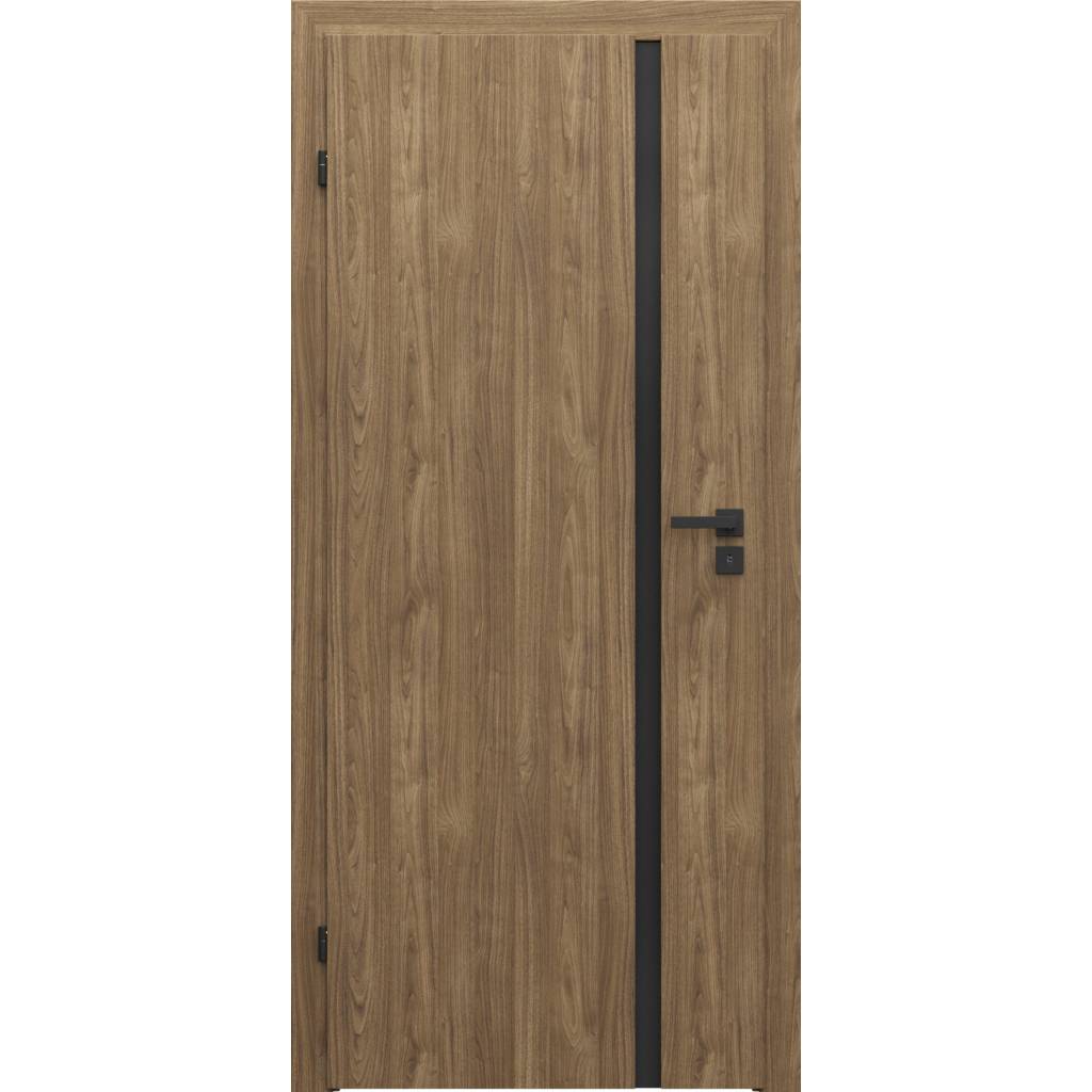Zestaw Drzwi + Ościeżnica Porta Focus 4.A z czarną szybą 95-135 Dąb Catania Przylgowe (otwierane na zewnątrz) Lewe 80cm plaster miodu, SPWG4A0L08DDT0SZ2KHB00, OPWP6B0L08DDT0SZ260000
