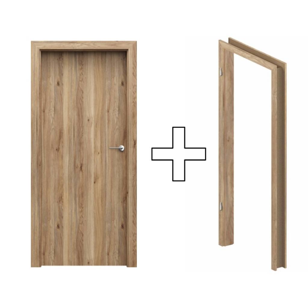 Zestaw Drzwi + Ościeżnica Porta Decor model P 95-135 Dąb Catania Przylgowe (otwierane na zewnątrz) Lewe 80cm plaster miodu, SPWP0P0L08DDT0SZ2AH000, OPWP6B0L08DDT0SZ260000