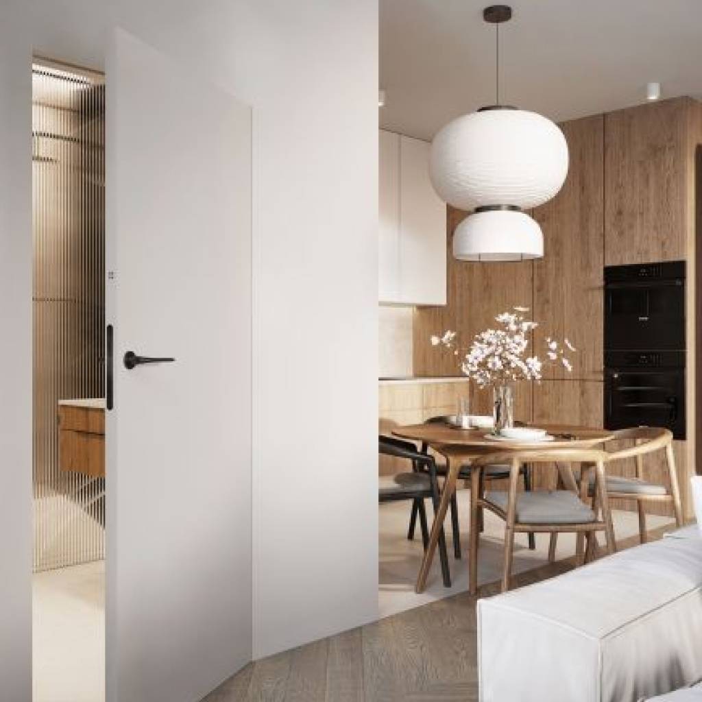 Zestaw Drzwi ukryte + Ościeżnica Porta HIDE Bezprzylgowe (otwierane na zewnątrz) Prawe 80cm plaster miodu, SPA1110P08LBP0AKU0H000, OPA100LP080000AM200000