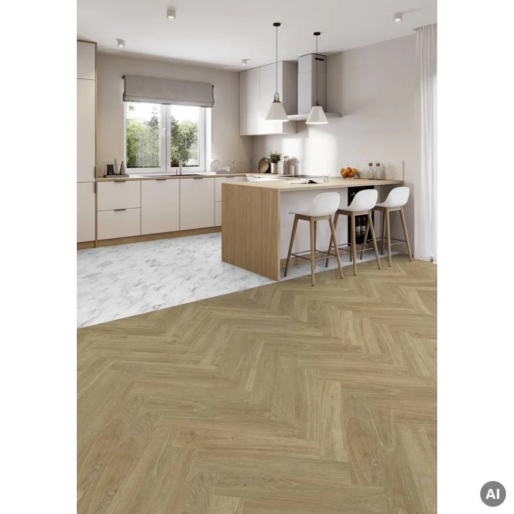 Panele winylowe samoprzylepne z podkładem Jodełka Madera Natural 3.5 mm Klasa 32, 39921615