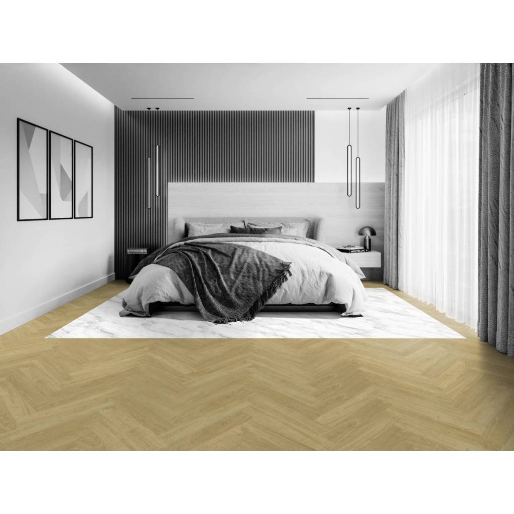 Podłoga winylowa Jodełka samoprzylepna ze zintegrowanym podkładem Madera Miel 1616 Klasa 32 3.5 mm, 39921616