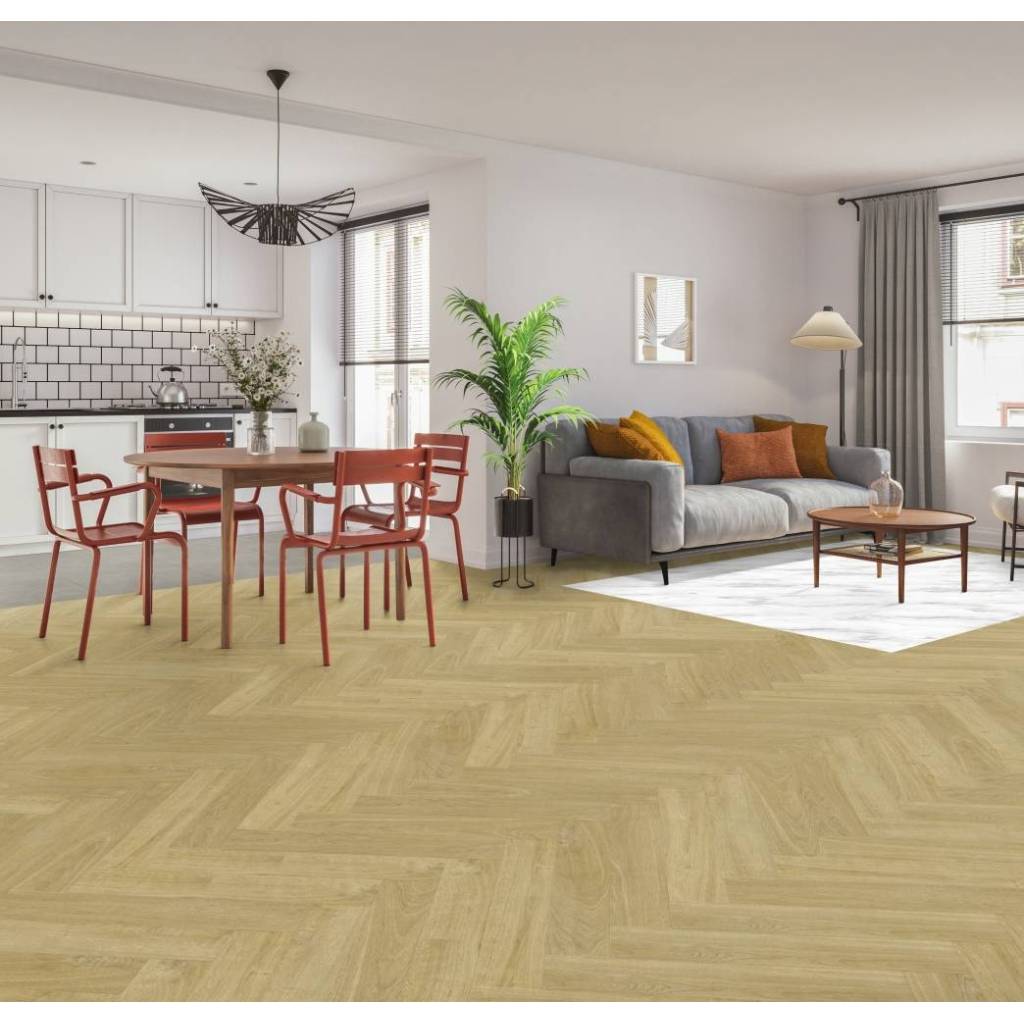 Podłoga winylowa Jodełka samoprzylepna ze zintegrowanym podkładem Madera Miel 1616 Klasa 32 3.5 mm, 39921616