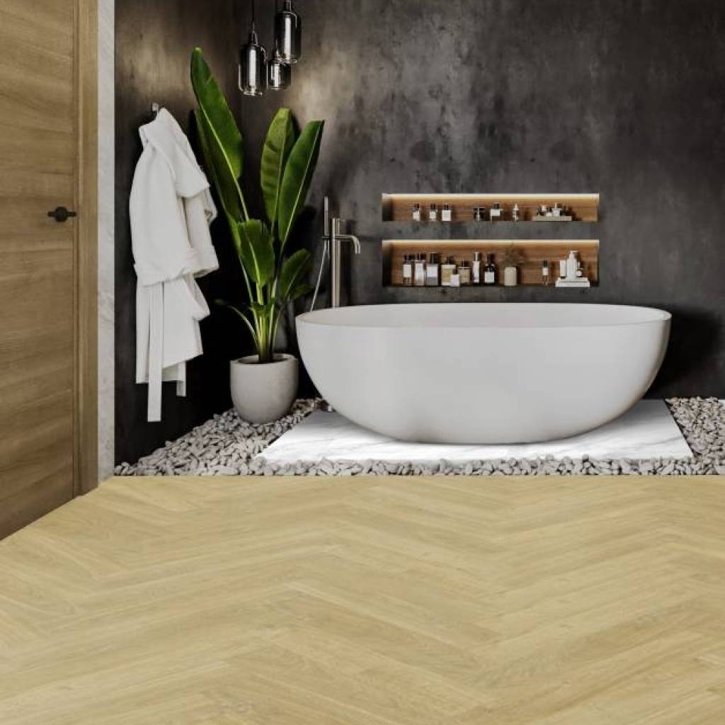 Podłoga winylowa Jodełka samoprzylepna ze zintegrowanym podkładem Madera Miel 1616 Klasa 32 3.5 mm, 39921616