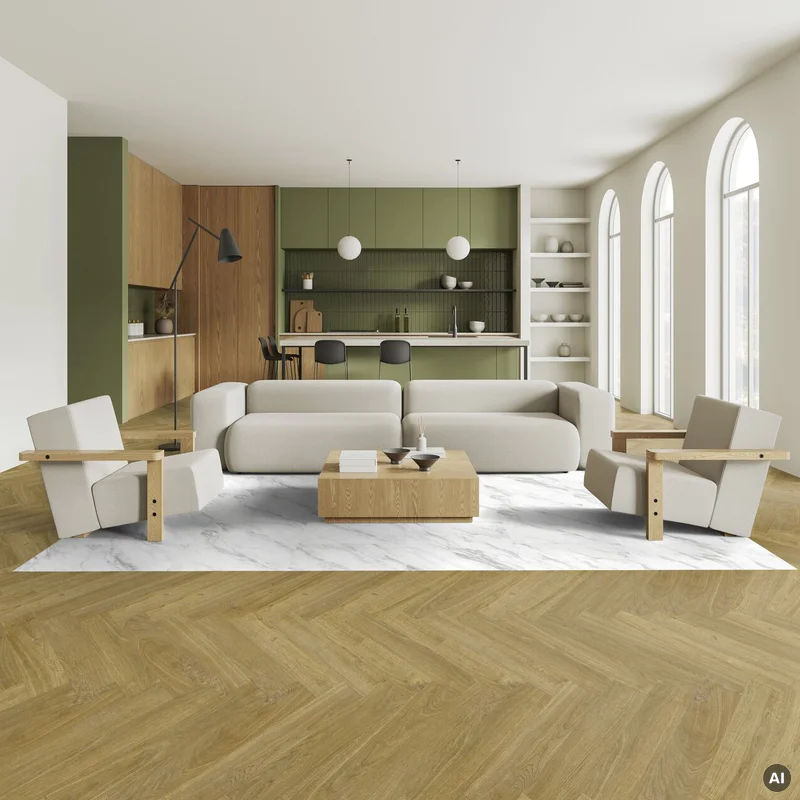 Panele winylowe Jodełka samoprzylepne ze zintegrowanym podk