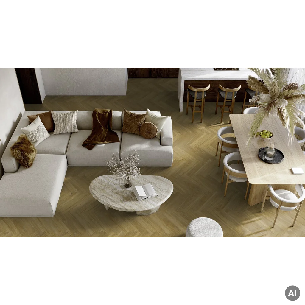 Panele winylowe samoprzylepne z podkładem Jodełka Madera Castano 3.5 mm Klasa 32, 39921617