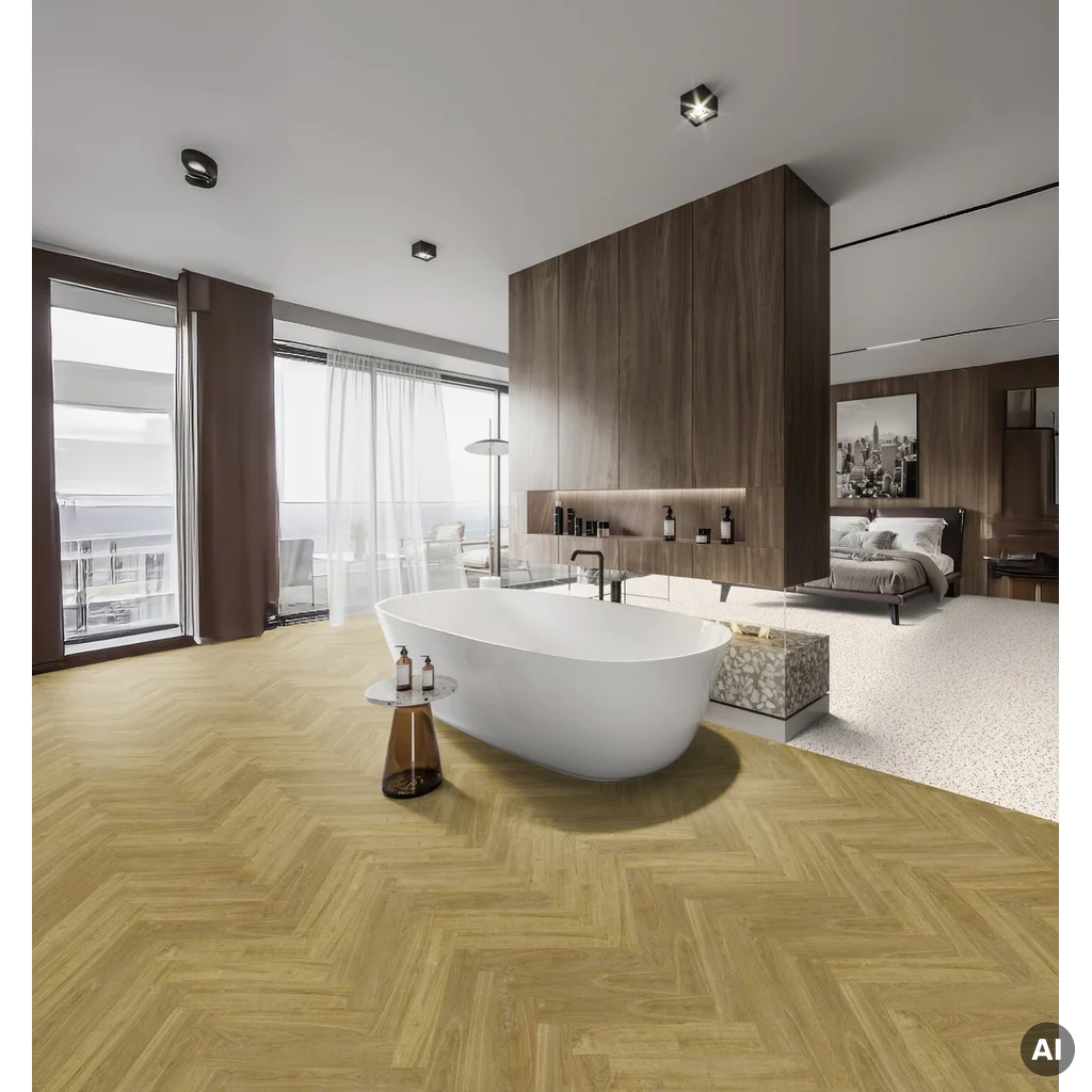 Panele winylowe samoprzylepne z podkładem Jodełka Madera Castano 3.5 mm Klasa 32, 39921617