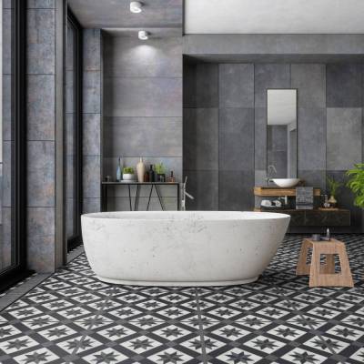 Panele winylowe samoprzylepne ze zintegrowanym podkładem Cordoba Black 1034  Klasa 32 3.5 mm, 39931034