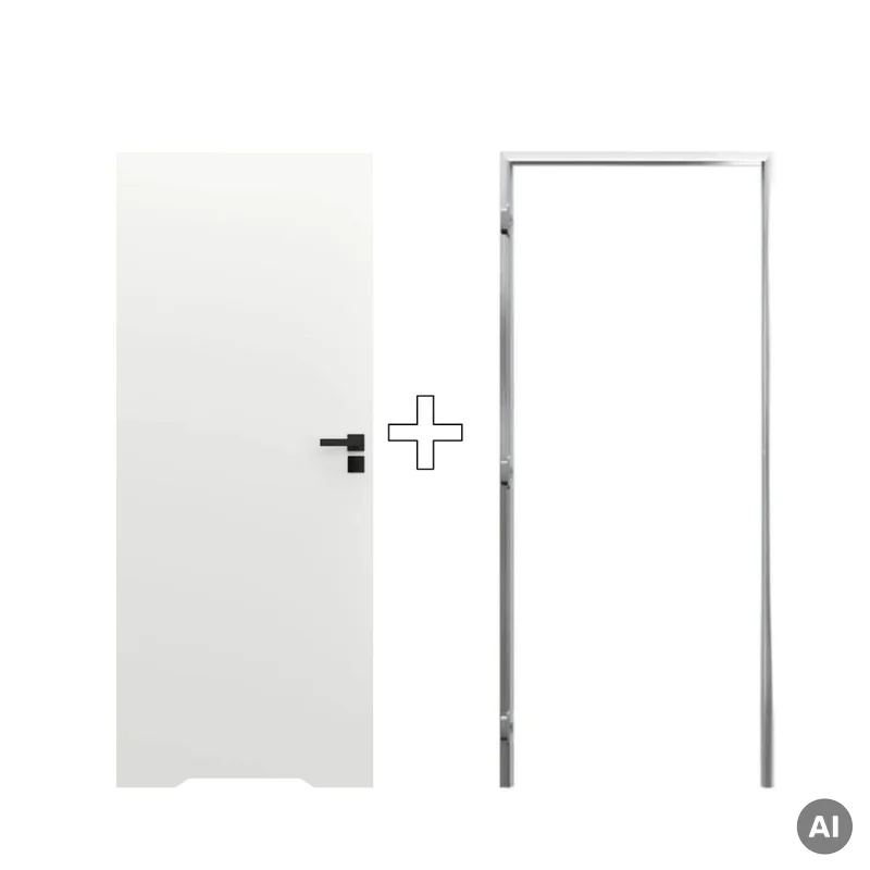 Zestaw Drzwi ukryte + Ościeżnica Sara Eco 2 WC odwrotna pr