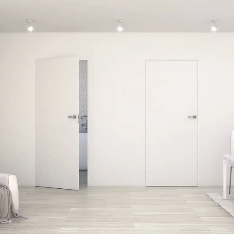 Zestaw Drzwi ukryte + Ościeżnica biała Sara Eco 2 WC bezp