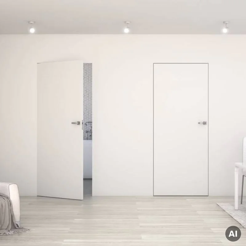 Zestaw Drzwi ukryte + Ościeżnica biała Sara Eco 2 WC bezp