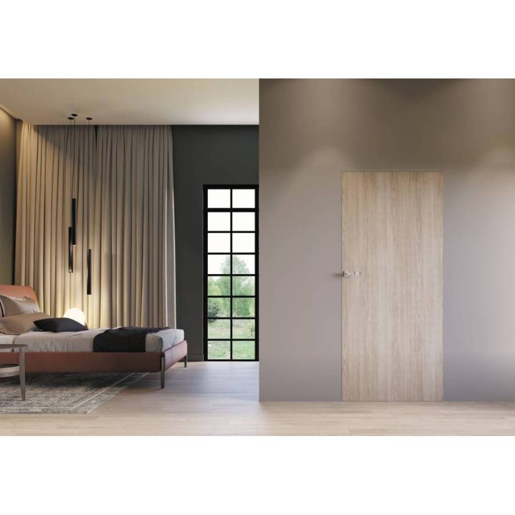 Zestaw Drzwi ukryte + Ościeżnica biała Sara Eco 2 WC bezprzylgowe (otwierane na zewnątrz) Prawe 80 cm płyta, 5901316049859, 5901316110689