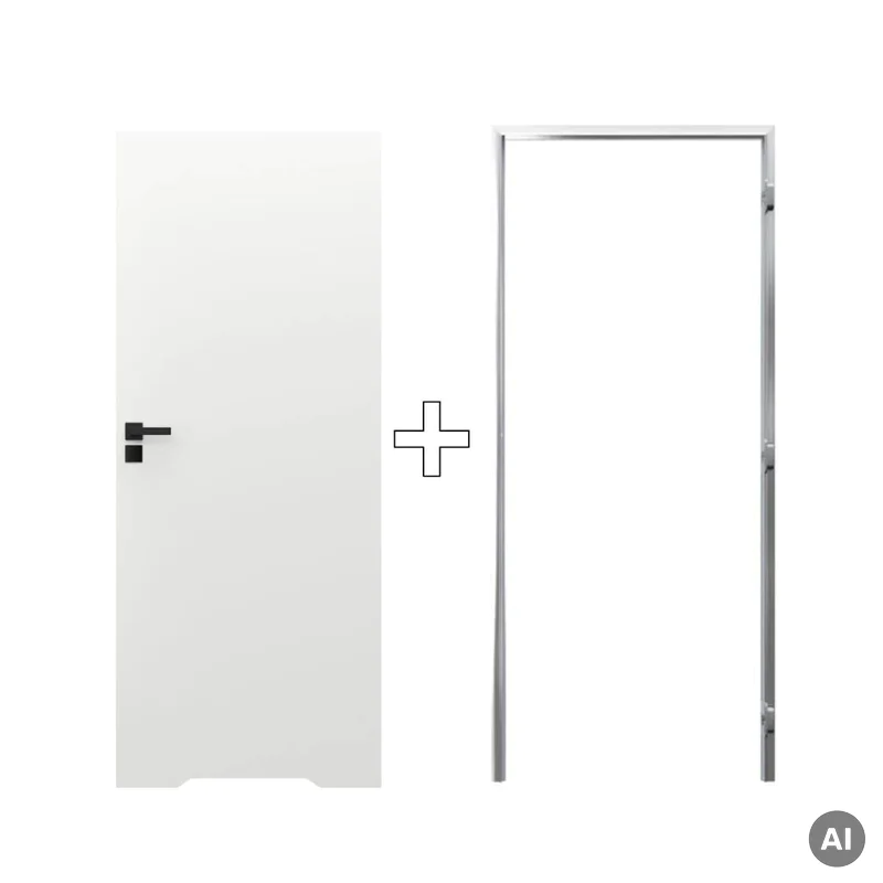 Zestaw Drzwi ukryte + Ościeżnica Sara Eco 2 WC odwrotna pr