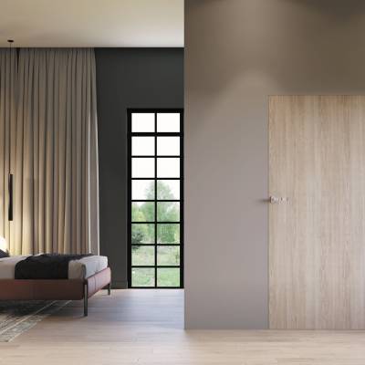 Zestaw Drzwi ukryte + Ościeżnica Sara Eco 2 bezprzylgowe (otwierane na zewnątrz) Prawe 80 cm plaster miodu, DRE 400010028, DRE 400010425