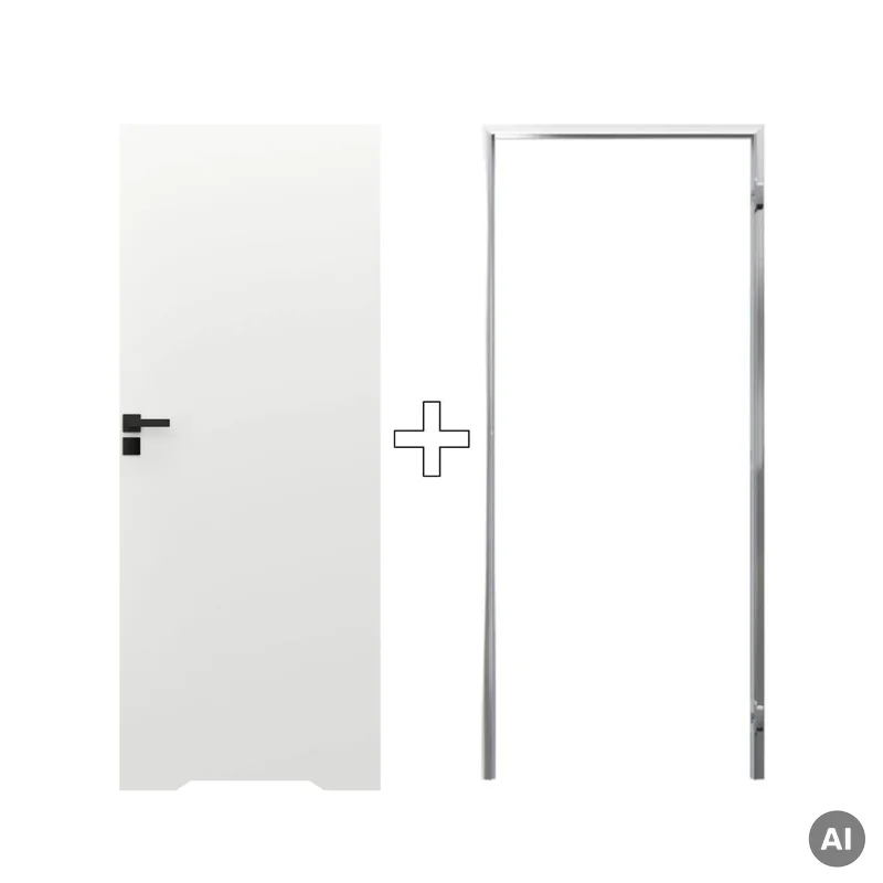 Zestaw Drzwi ukryte + Ościeżnica Sara Eco 2 WC odwrotna pr