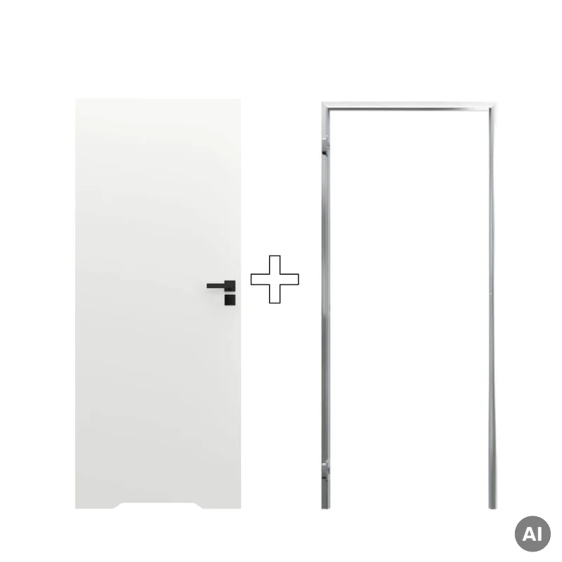 Zestaw Drzwi ukryte + Ościeżnica Sara Eco 2 WC odwrotna pr