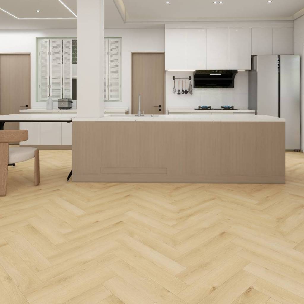 Panele winylowe SPC ze zintegrowanym podkładem Jodełka Grand PAN000345 Klasa 32 5 mm