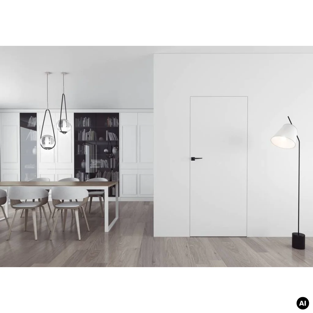 Zestaw Drzwi ukryte + Ościeżnica biała Sara Eco 2 WC odwrotna przylga (otwierane do wewnątrz) Lewe 70 cm płyta, DRE 400010385, 5901316110542