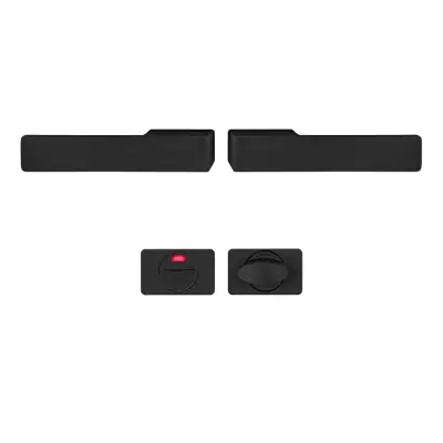 Klamka Libera Czarna klamko + klamka + rozeta WC, 5907505414828