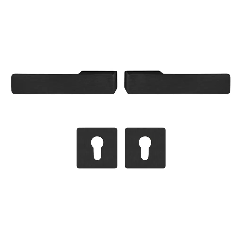 Klamka Libera Czarna klamko + klamka + rozeta WB, 5907505414811